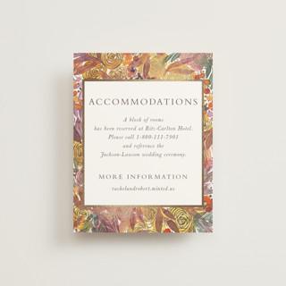 Autumn flowers Foil-Pressed Direction Cards