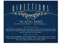 Ornate Deco Foil-Pressed Direction Cards