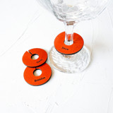 Personalized Leather Wine Glass Charms, Set of 10 Drink Tags and Charms