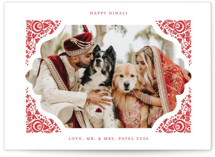 Floral Frame Diwali Diwali Cards