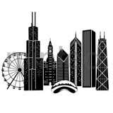 Chicago Skyline Design Element