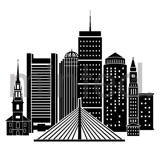 Boston Skyline Design Element