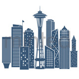 Seattle Skyline Design Element