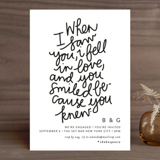 You Smiled Because You Knew Engagement Party Invitations