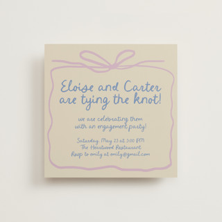 Pastel Bow Engagement Party Invitations