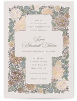 blooming Foil-Pressed Confirmation Invitations