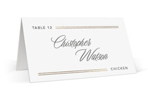 Formal lines Foil-Pressed Place Cards - Chicken
