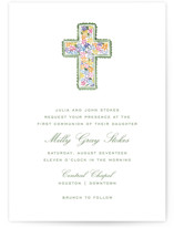 Scalloped Cross First Holy Communion Invitations