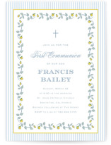 Lemon Stipes First Holy Communion Invitations