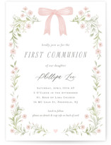 Dainty Garden First Holy Communion Invitations