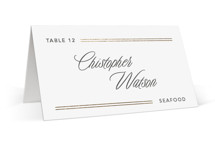 Formal lines Foil-Pressed Place Cards - Fish