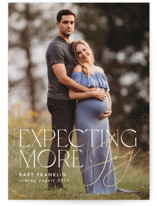 Expecting More Joy Foil-Pressed Holiday Birth Announcements