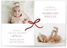 Precious Two Foil-Pressed Holiday Birth Announcements