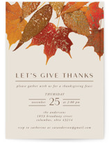 Gilded Autumn Leaves Foil-pressed Party Invitation