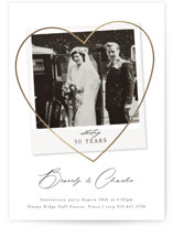 Vintage Photo Anniversary Foil-pressed Party Invitation