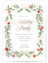 Glittering Garland Foil-pressed Party Invitation