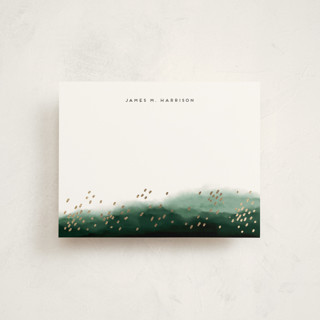 Mountain and Rain Foil-Pressed Stationery