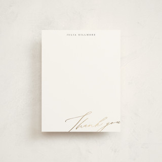 Manuscript Thank You Foil-Pressed Stationery