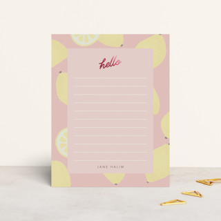 hello pink lemonade Foil-Pressed Stationery