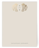 Shimmering Hydrangeas Monogram Foil-Pressed Stationery