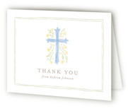 Botanical Cross First Holy Communion Thank You Cards