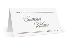 Formal lines Foil-Pressed Place Cards - Vegetarian