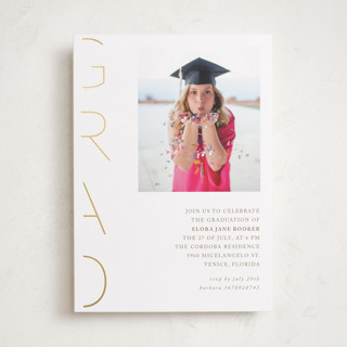 Pansy Foil-Pressed Graduation Party Invitations