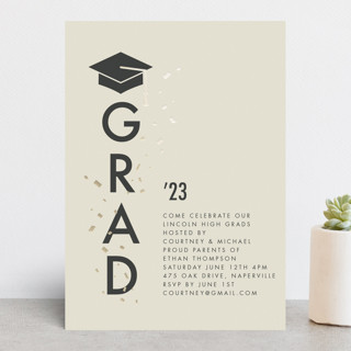 Capped Grad Foil-Pressed Graduation Party Invitations