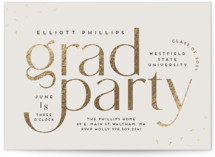 Party Type Foil-Pressed Graduation Party Invitations