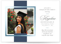 Preppy Frame Foil-Pressed Graduation Party Invitations