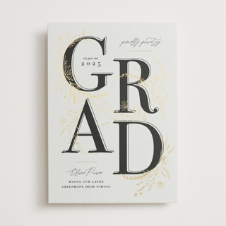 Floral Flourish Foil-Pressed Graduation Announcements