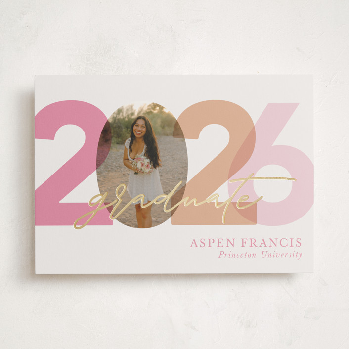 block print Foil-Pressed Graduation Announcements by Carolyn Hunt | Minted