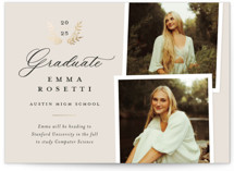 Laurel branches Foil-Pressed Graduation Announcements