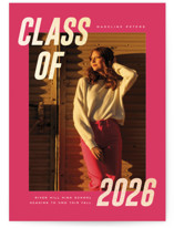 Italic Shimmer Foil-Pressed Graduation Announcements