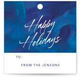 Blue Painted Brushstrokes Gift Tags