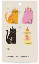 Cats with party hats Gift Tags