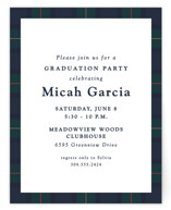 Preppy plaid Graduation Insert Cards