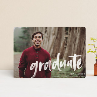 Modern Brush Graduate Petite Graduation Announcements
