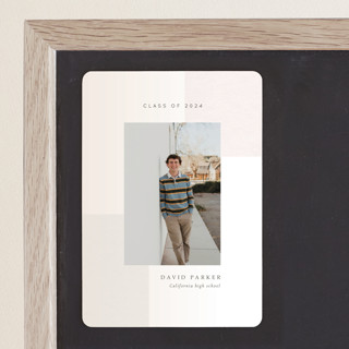 Minimalist Grid Graduation Announcement Magnets