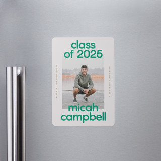 School Color Duo Graduation Announcement Magnets
