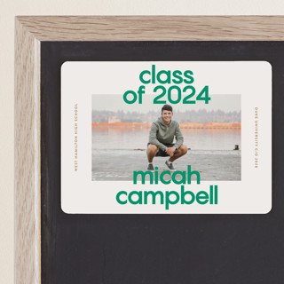 School Color Duo Graduation Announcement Magnets