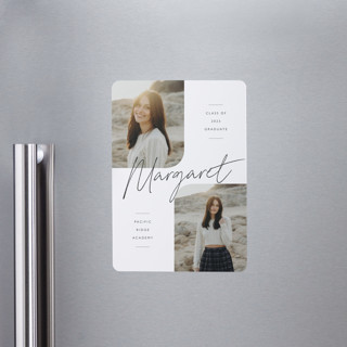 Rounded Double Graduation Announcement Magnets