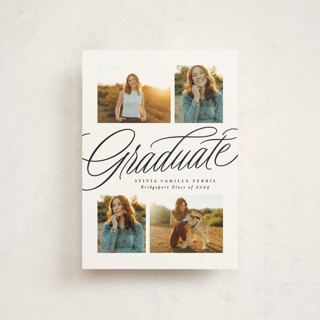 Classic quad Graduation Announcement Postcards