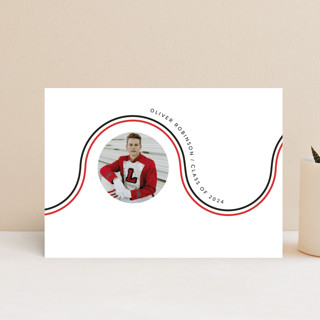 team color Graduation Announcement Postcards