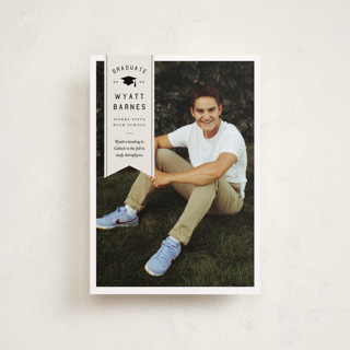 grad ribbon Graduation Announcement Postcards