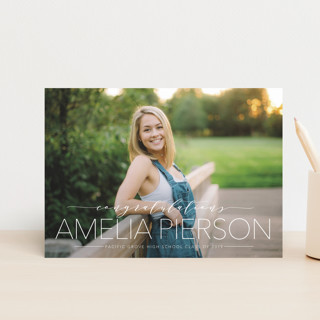 script and sans Graduation Announcement Postcards