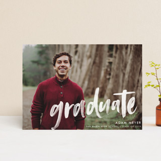 Modern Brush Graduate Graduation Announcement Postcards
