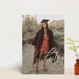 Script Grad Foil-Pressed Graduation Announcements
