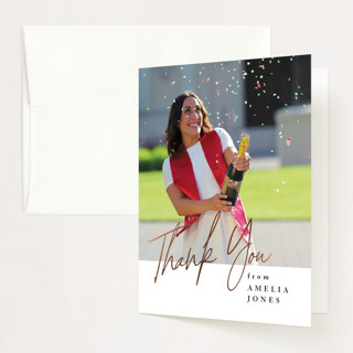 Written Out Foil-Pressed Graduation Thank You Cards