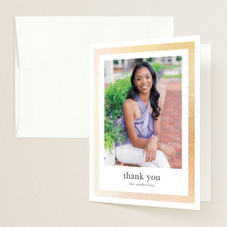 Modern Frame Foil-Pressed Graduation Thank You Cards